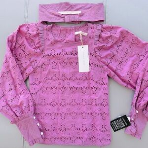 NWT Anna Mason - Romantic | Fairy-tale inspired Harper Blouse ~ Rose Smoke SZ 6